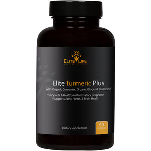 Elite Turmeric Plus - 1700mg Organic Turmeric, Curcumin and Ginger with Bioperine For Maximum Absorption