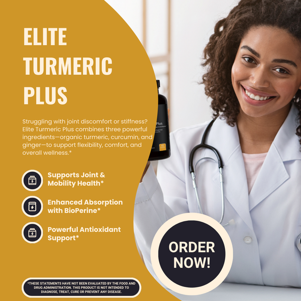 Elite Turmeric Plus - 1700mg Organic Turmeric, Curcumin and Ginger with Bioperine For Maximum Absorption