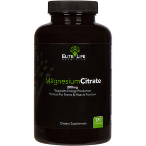 Magnesium Citrate - 200mg Per Serving - Pure, High-Potency, Bioavailable Mineral