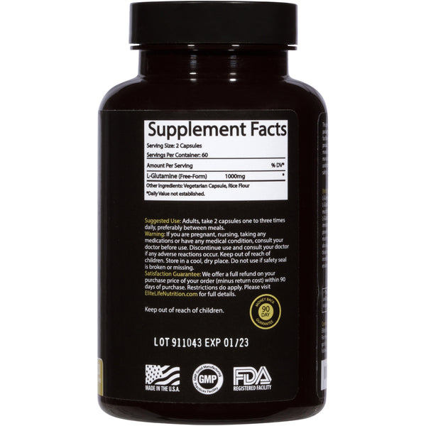Pure L-Glutamine 1000mg - Powerful Nutrient For Muscle Support