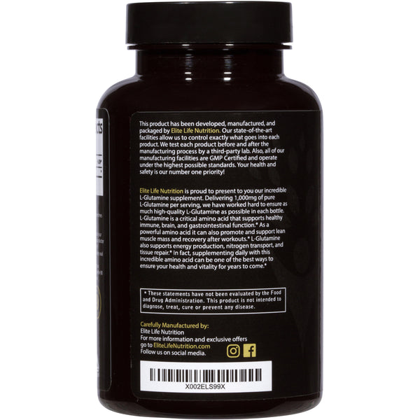 Pure L-Glutamine 1000mg - Powerful Nutrient For Muscle Support